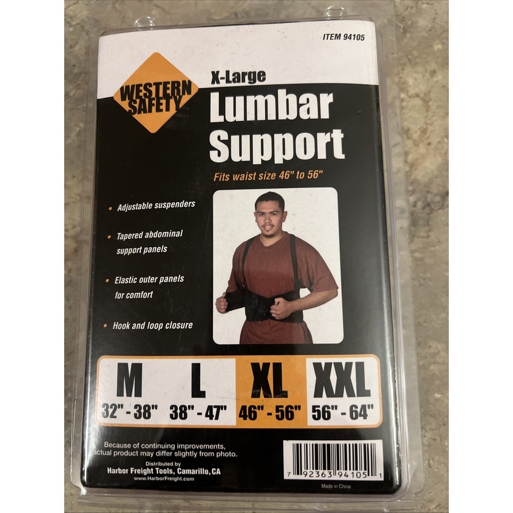 Western Safety XL Lumbar Support Belt  Fits 46"-56"